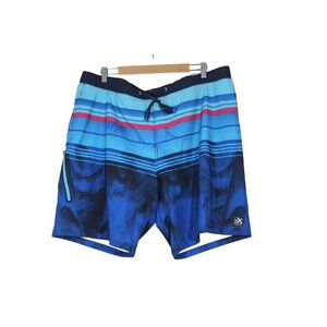 ZeroXposur men's drawstring waist striped fully lined‎ swim shorts trunks XXL
